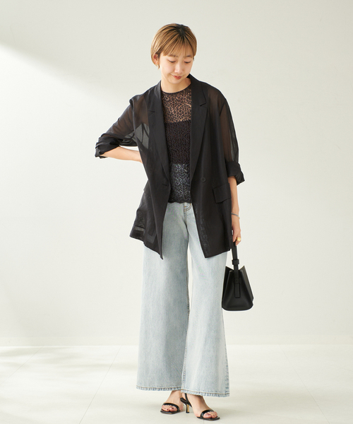 plage（プラージュ）の「SHEER ジャケット（テーラードジャケット・レディース・ブラウン/ブラック・36/38）」の5枚目の写真