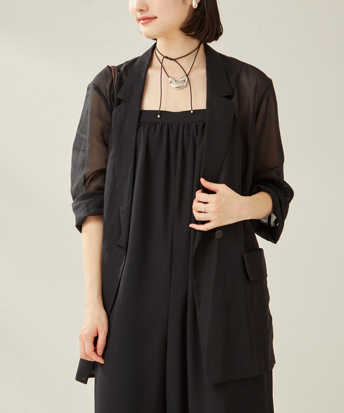 plage（プラージュ）の「SHEER ジャケット（テーラードジャケット・レディース・ブラウン/ブラック・36/38）」の11枚目の写真