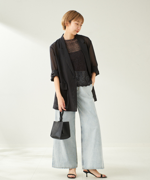 plage（プラージュ）の「SHEER ジャケット（テーラードジャケット・レディース・ブラウン/ブラック・36/38）」の18枚目の写真