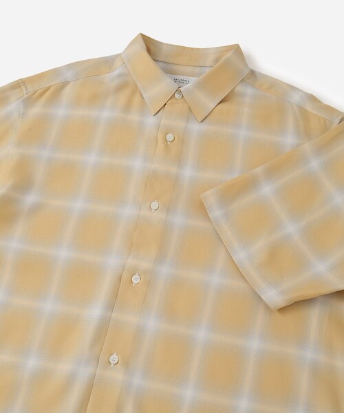 Saturdays NYC（サタデーズ ニューヨークシティ ）の「Bruce Short Sleeve Checked SS Shirts（シャツ/ブラウス・メンズ・イエロー/オフホワイト・L/M/S/XL）」の14枚目の写真