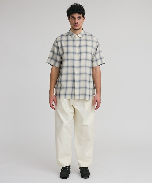 Saturdays NYC（サタデーズ ニューヨークシティ ）の「Bruce Short Sleeve Checked SS Shirts（シャツ/ブラウス・メンズ・イエロー/オフホワイト・L/M/S/XL）」の8枚目の写真