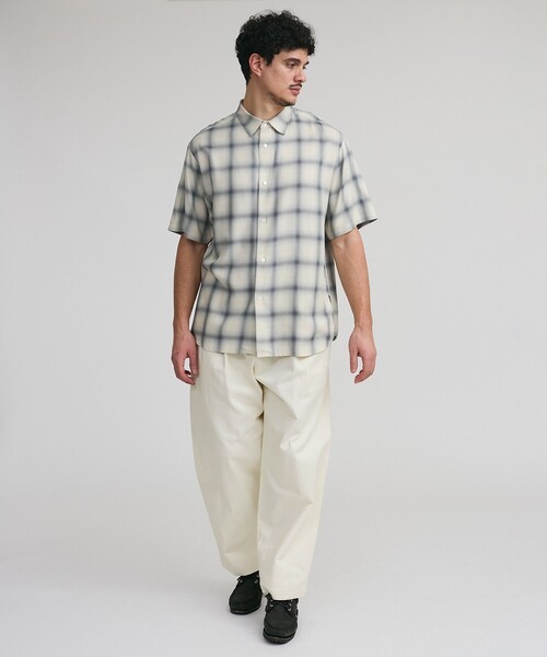 Saturdays NYC（サタデーズ ニューヨークシティ ）の「Bruce Short Sleeve Checked SS Shirts（シャツ/ブラウス・メンズ・イエロー/オフホワイト・L/M/S/XL）」の11枚目の写真