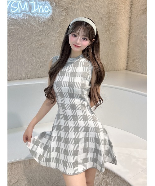Darich DRロゴギンガムニットミニワンピース DRロゴギンガムニットミニワンピース – Darich (ダーリッチ)