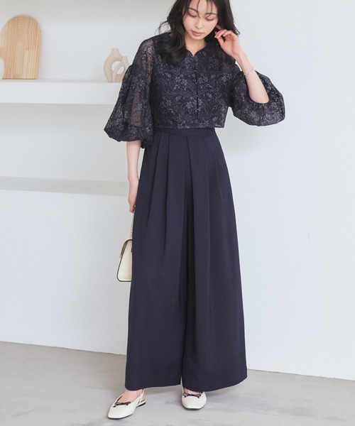 ルイルエブティック RUIRUE BOUTIQUE レースカーデ＆キーネックオールインワンセットアップ （ブラック） 楽天市場】ルイルエブティック RUIRUE BOUTIQUE レースカーデ