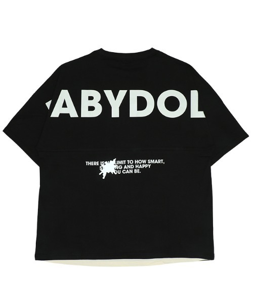 BABYDOLL(ベビードール)の「【綿100%】 親子お揃い バックロゴレイヤードTシャツ 0545A(Tシャツ/カットソー・メンズ・オフホワイト/ブラック・M/S/XL/L)」の3枚目の写真