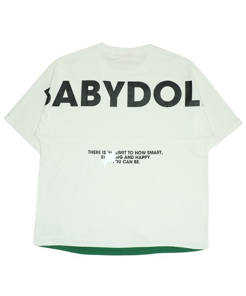 BABYDOLL(ベビードール)の「【綿100%】 親子お揃い バックロゴレイヤードTシャツ 0545A(Tシャツ/カットソー・メンズ・オフホワイト/ブラック・M/S/XL/L)」の5枚目の写真