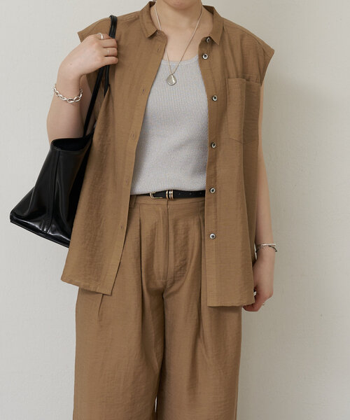 LIVETART（リヴェタート）の「ラメリブタンク（ニット/セーター・レディース・グレー/ブラウン・FREE）」の10枚目の写真