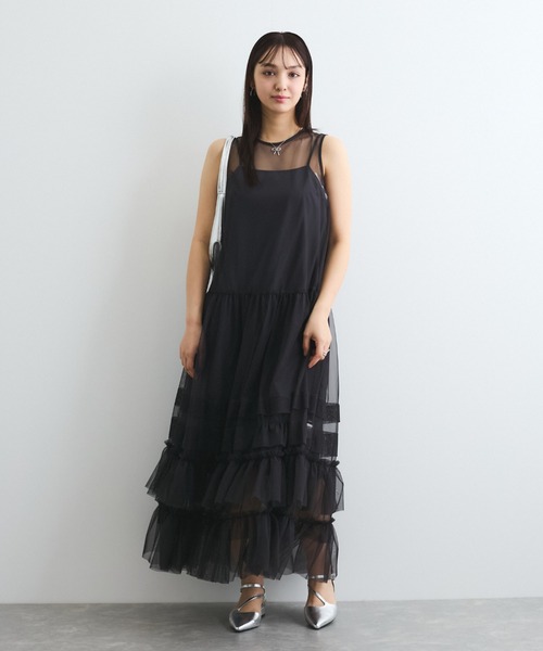 QUEENS COURT（クイーンズコート）の「チュールフリルワンピースアンサンブル≪手洗い可能≫（ワンピース・レディース・ピンク/チャコールグレー・M）」の19枚目の写真