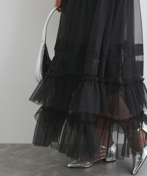 QUEENS COURT（クイーンズコート）の「チュールフリルワンピースアンサンブル≪手洗い可能≫（ワンピース・レディース・ピンク/チャコールグレー・M）」の16枚目の写真
