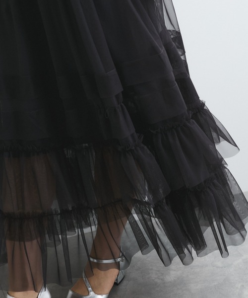 QUEENS COURT（クイーンズコート）の「チュールフリルワンピースアンサンブル≪手洗い可能≫（ワンピース・レディース・ピンク/チャコールグレー・M）」の17枚目の写真