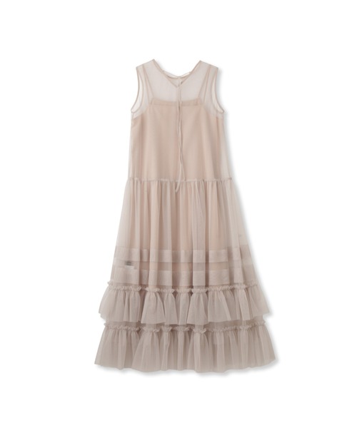 QUEENS COURT（クイーンズコート）の「チュールフリルワンピースアンサンブル≪手洗い可能≫（ワンピース・レディース・ピンク/チャコールグレー・M）」の5枚目の写真