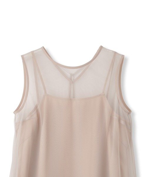 QUEENS COURT（クイーンズコート）の「チュールフリルワンピースアンサンブル≪手洗い可能≫（ワンピース・レディース・ピンク/チャコールグレー・M）」の6枚目の写真