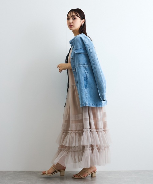 QUEENS COURT（クイーンズコート）の「チュールフリルワンピースアンサンブル≪手洗い可能≫（ワンピース・レディース・ピンク/チャコールグレー・M）」の13枚目の写真