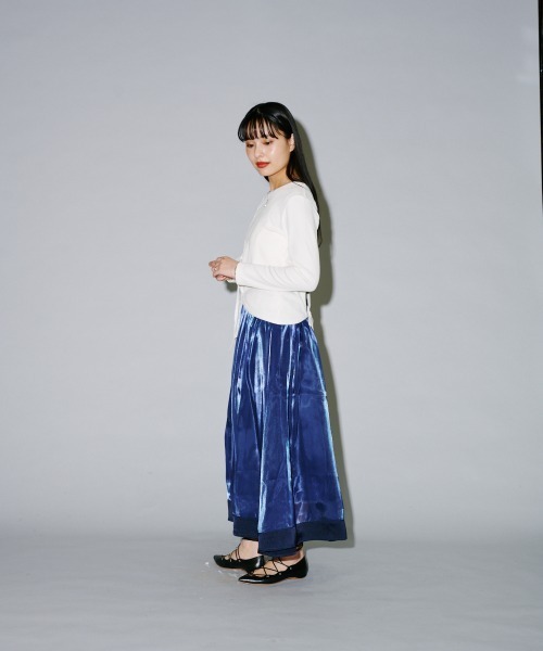 Jil Sander ビスコースブレンドベロアスカート ショート丈テーラードベスト＋ティアードスカート[品番
