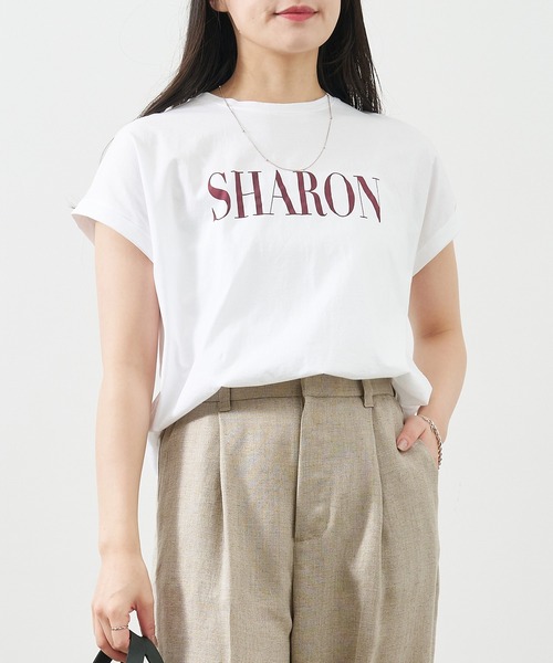 MICA&DEAL（マイカ＆ディール）の「"SHARON"ロゴヘムラウンドT-shirt〈2サイズ展開〉（Tシャツ/カットソー・レディース・ライトベージュ/ホワイト/ピンク/ネイビー・36/38）」の2枚目の写真