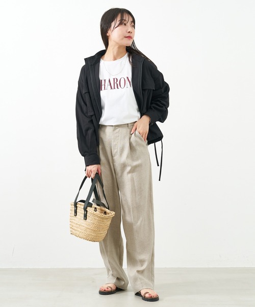 MICA&DEAL（マイカ＆ディール）の「"SHARON"ロゴヘムラウンドT-shirt〈2サイズ展開〉（Tシャツ/カットソー・レディース・ライトベージュ/ホワイト/ピンク/ネイビー・36/38）」の5枚目の写真
