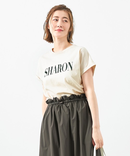 MICA&DEAL（マイカ＆ディール）の「"SHARON"ロゴヘムラウンドT-shirt〈2サイズ展開〉（Tシャツ/カットソー・レディース・ライトベージュ/ホワイト/ピンク/ネイビー・36/38）」の6枚目の写真
