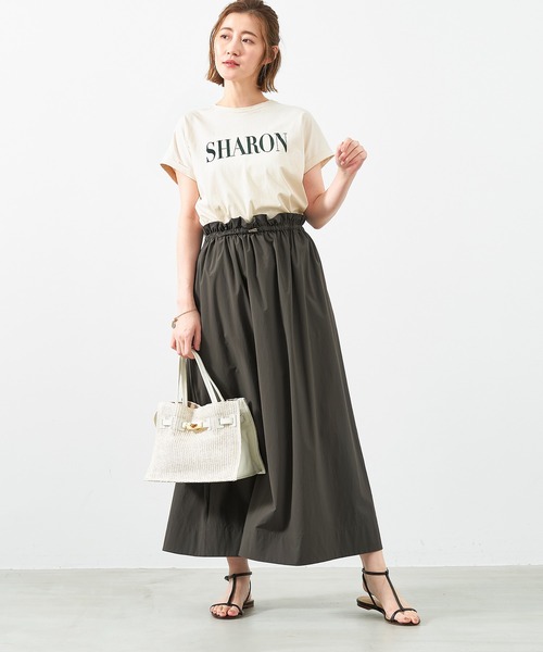 MICA&DEAL（マイカ＆ディール）の「"SHARON"ロゴヘムラウンドT-shirt〈2サイズ展開〉（Tシャツ/カットソー・レディース・ライトベージュ/ホワイト/ピンク/ネイビー・36/38）」の7枚目の写真