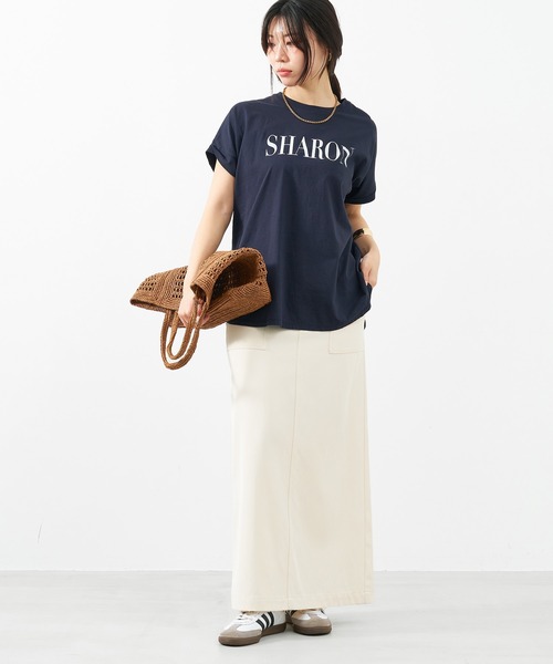 MICA&DEAL（マイカ＆ディール）の「"SHARON"ロゴヘムラウンドT-shirt〈2サイズ展開〉（Tシャツ/カットソー・レディース・ライトベージュ/ホワイト/ピンク/ネイビー・36/38）」の11枚目の写真