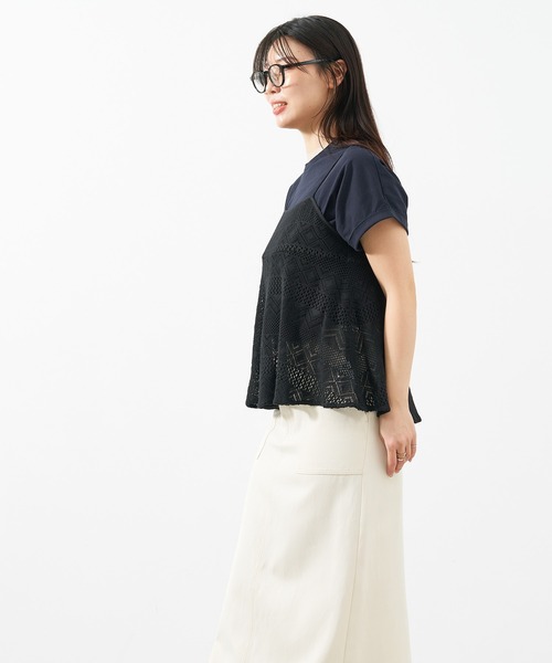 MICA&DEAL（マイカ＆ディール）の「"SHARON"ロゴヘムラウンドT-shirt〈2サイズ展開〉（Tシャツ/カットソー・レディース・ライトベージュ/ホワイト/ピンク/ネイビー・36/38）」の18枚目の写真