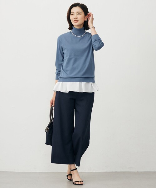 J.PRESS Ladies（J.プレス レディス）の「【洗える】ノースリーブスムースジャージー フレア カットソー（Tシャツ/カットソー・レディース・ホワイト系・SMALL）」の9枚目の写真