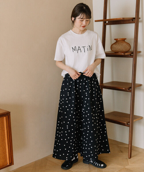 POU DOU DOU(プードゥドゥ)の「ロゴ刺繍Tシャツ(Tシャツ/カットソー・レディース・オフホワイト/ライトイエロー/ブラック・M)」の8枚目の写真