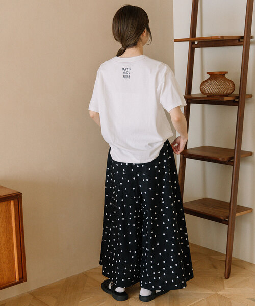 POU DOU DOU(プードゥドゥ)の「ロゴ刺繍Tシャツ(Tシャツ/カットソー・レディース・オフホワイト/ライトイエロー/ブラック・M)」の10枚目の写真
