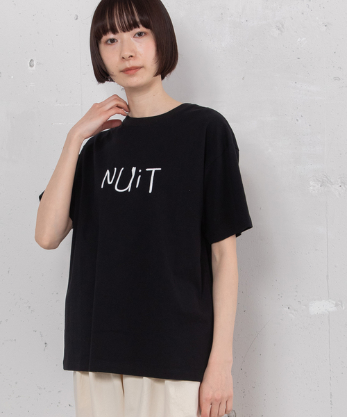 POU DOU DOU(プードゥドゥ)の「ロゴ刺繍Tシャツ(Tシャツ/カットソー・レディース・オフホワイト/ライトイエロー/ブラック・M)」の14枚目の写真