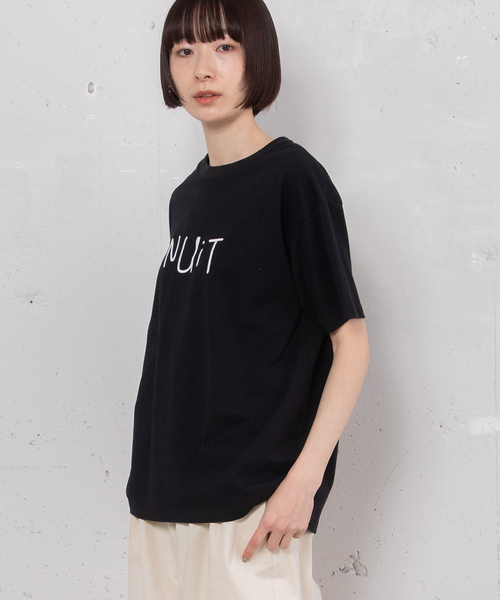 POU DOU DOU(プードゥドゥ)の「ロゴ刺繍Tシャツ(Tシャツ/カットソー・レディース・オフホワイト/ライトイエロー/ブラック・M)」の15枚目の写真