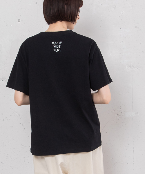 POU DOU DOU(プードゥドゥ)の「ロゴ刺繍Tシャツ(Tシャツ/カットソー・レディース・オフホワイト/ライトイエロー/ブラック・M)」の16枚目の写真