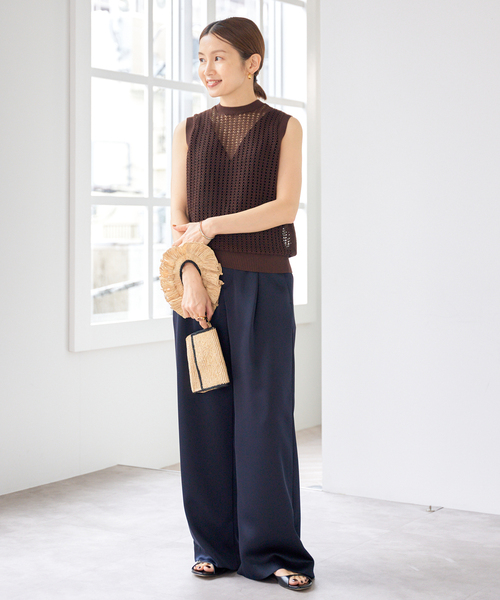 【IENA × EMILY WEEK】インナー EMILY WEEK × IENA】コットンシルク リブタンクトップ（カップ