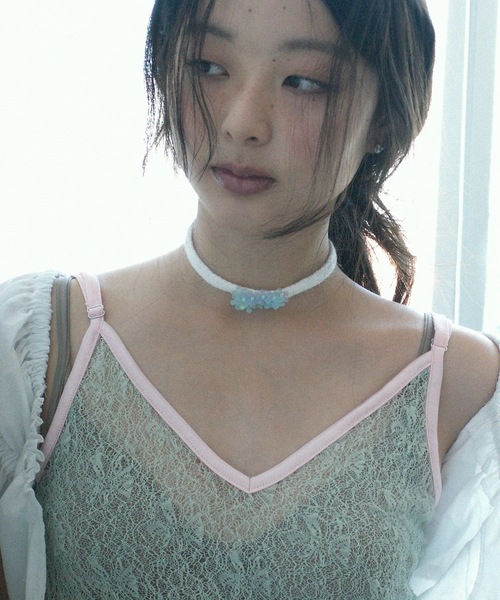 igi(イジ)の「SHEER LACE CAMISOLE / シアーレースキャミソール(キャミソール・レディース・ライトグリーン/ネイビー/ブラウン/チャコールグレー/モカ/ベージュ・FREE)」の22枚目の写真