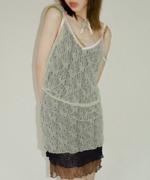 キャミソール SHEER CAMI TOP JOSE MOON キャミソール LACE SHEER CAMISOLE/レースシアー