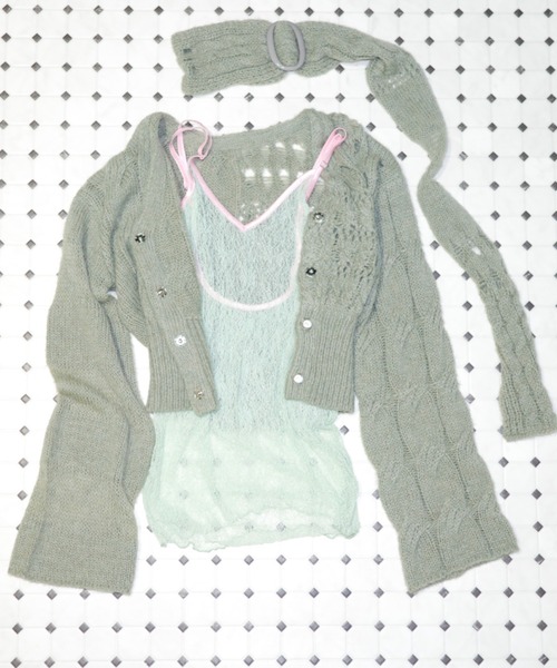 igi(イジ)の「SHEER LACE CAMISOLE / シアーレースキャミソール(キャミソール・レディース・ライトグリーン/ネイビー/ブラウン/チャコールグレー/モカ/ベージュ・FREE)」の16枚目の写真