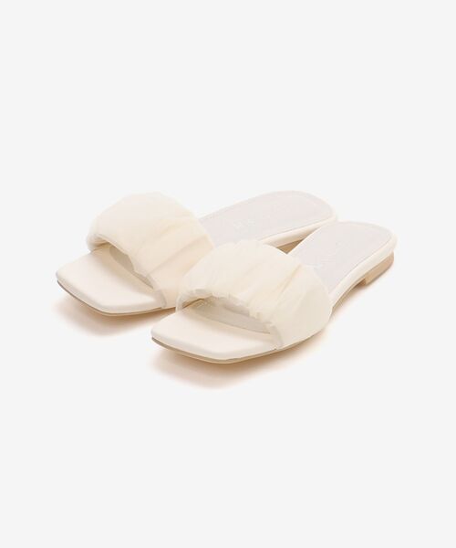 le.coeur blanc（ルクールブラン）の「《WEB限定アイテム》ギャザーフラットサンダル（サンダル・レディース・アイボリー/キャメル/ブラック系その他/ブラック・36/37/38）」の18枚目の写真