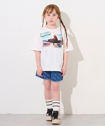 【残り黒100cmのみ!】ロゴジャガードデニムショートパンツ