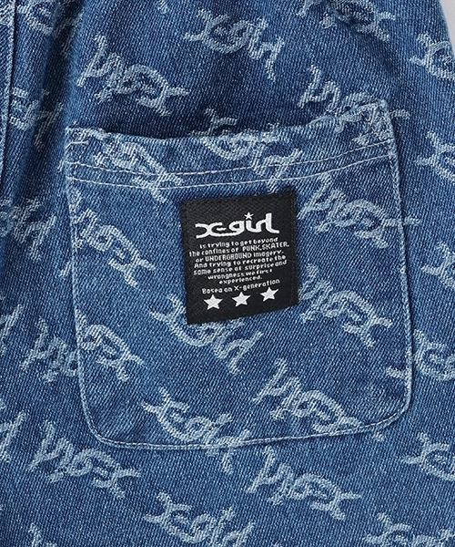 X-girl Stages（エックスガールステージス）の「ロゴジャガードデニムショートパンツ（デニムパンツ・キッズ・ブラック/ライトブルー・120cm/130cm/140cm/90cm/110cm/100cm）」の19枚目の写真