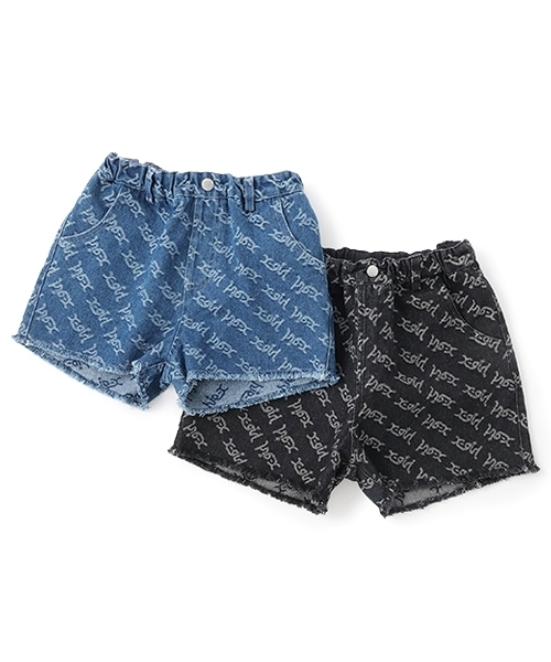 X-girl Stages（エックスガールステージス）の「ロゴジャガードデニムショートパンツ（デニムパンツ・キッズ・ブラック/ライトブルー・120cm/130cm/140cm/90cm/110cm/100cm）」の16枚目の写真