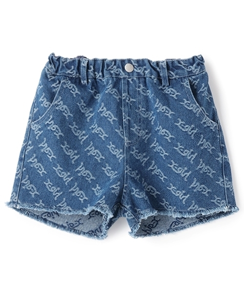 X-girl Stages（エックスガールステージス）の「ロゴジャガードデニムショートパンツ（デニムパンツ・キッズ・ブラック/ライトブルー・120cm/130cm/140cm/90cm/110cm/100cm）」の14枚目の写真