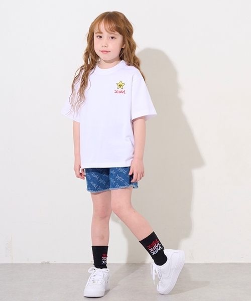 X-girl Stages（エックスガールステージス）の「ロゴジャガードデニムショートパンツ（デニムパンツ・キッズ・ブラック/ライトブルー・120cm/130cm/140cm/90cm/110cm/100cm）」の11枚目の写真