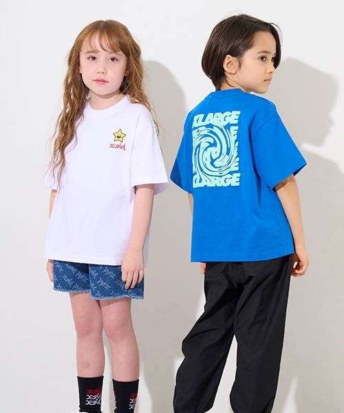 X-girl Stages（エックスガールステージス）の「ロゴジャガードデニムショートパンツ（デニムパンツ・キッズ・ブラック/ライトブルー・120cm/130cm/140cm/90cm/110cm/100cm）」の9枚目の写真