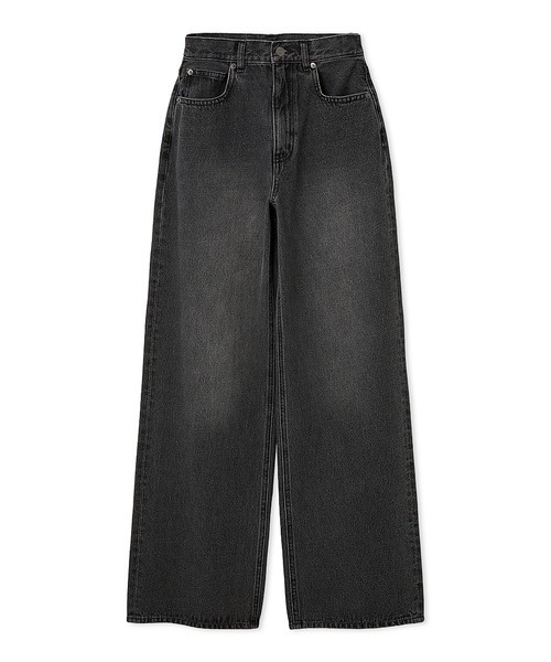 新品✨SNIDEL ワイドデニムパンツ　ブラック　00 SNIDEL ジーンズ デニム デニムパンツ デザインワイドデニム