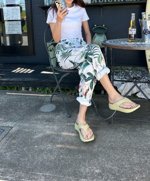 Loco Ocean(ロコオーシャン)の「ボタニカルリーフプリントリラックス テーパードパンツ 夏服(その他パンツ・レディース・グリーン・M/L)」の18枚目の写真