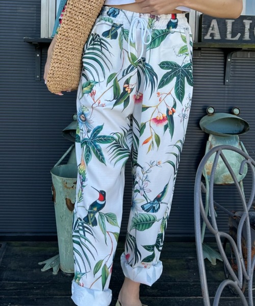 Loco Ocean(ロコオーシャン)の「ボタニカルリーフプリントリラックス テーパードパンツ 夏服(その他パンツ・レディース・グリーン・M/L)」の15枚目の写真