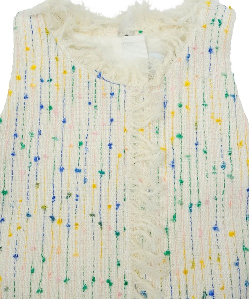 MSGM(エムエスジーエム)の「マルチツィード フリンジワンピース(ワンピース・レディース・マルチ・40)」の3枚目の写真
