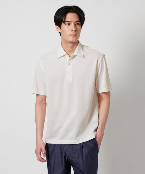 UNITED ARROWS（ユナイテッドアローズ）の「カノコ ワンピースカラー ポロシャツ COMFORT EASY-MODEL -抗菌防臭-（ポロシャツ・メンズ・ホワイト/ライトグレー/ネイビー/オリーブ・M/L/S/XL）」の10枚目の写真