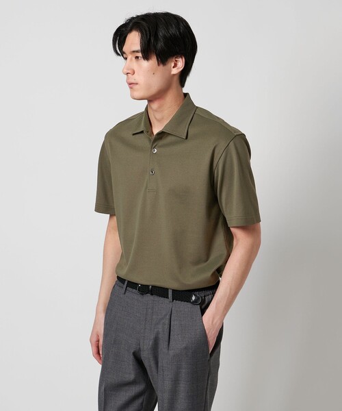 UNITED ARROWS（ユナイテッドアローズ）の「カノコ ワンピースカラー ポロシャツ COMFORT EASY-MODEL -抗菌防臭-（ポロシャツ・メンズ・ホワイト/ライトグレー/ネイビー/オリーブ・M/L/S/XL）」の9枚目の写真