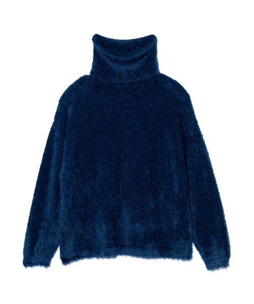 glamb(グラム)の「Feather Turtle Neck Knit / フェザータートルネックニット(ニット/セーター・メンズ・ネイビー/ブラック・M/L)」の4枚目の写真