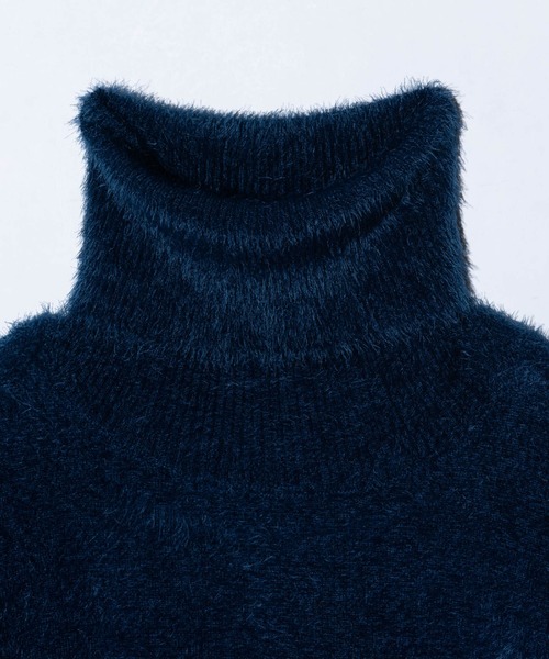 glamb(グラム)の「Feather Turtle Neck Knit / フェザータートルネックニット(ニット/セーター・メンズ・ネイビー/ブラック・M/L)」の10枚目の写真