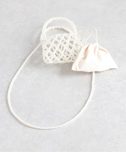 cepo（セポ）の「【aristella】〈2way〉パールショルダーバッグ（ショルダーバッグ・レディース・ブラック/アイボリー・FREE）」の9枚目の写真